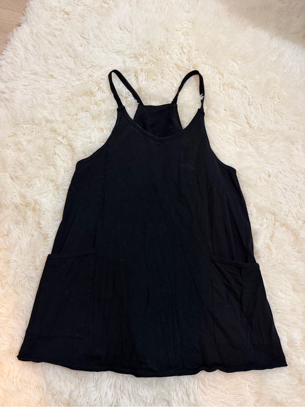 Black Women's Racerback Tank Top with Pockets